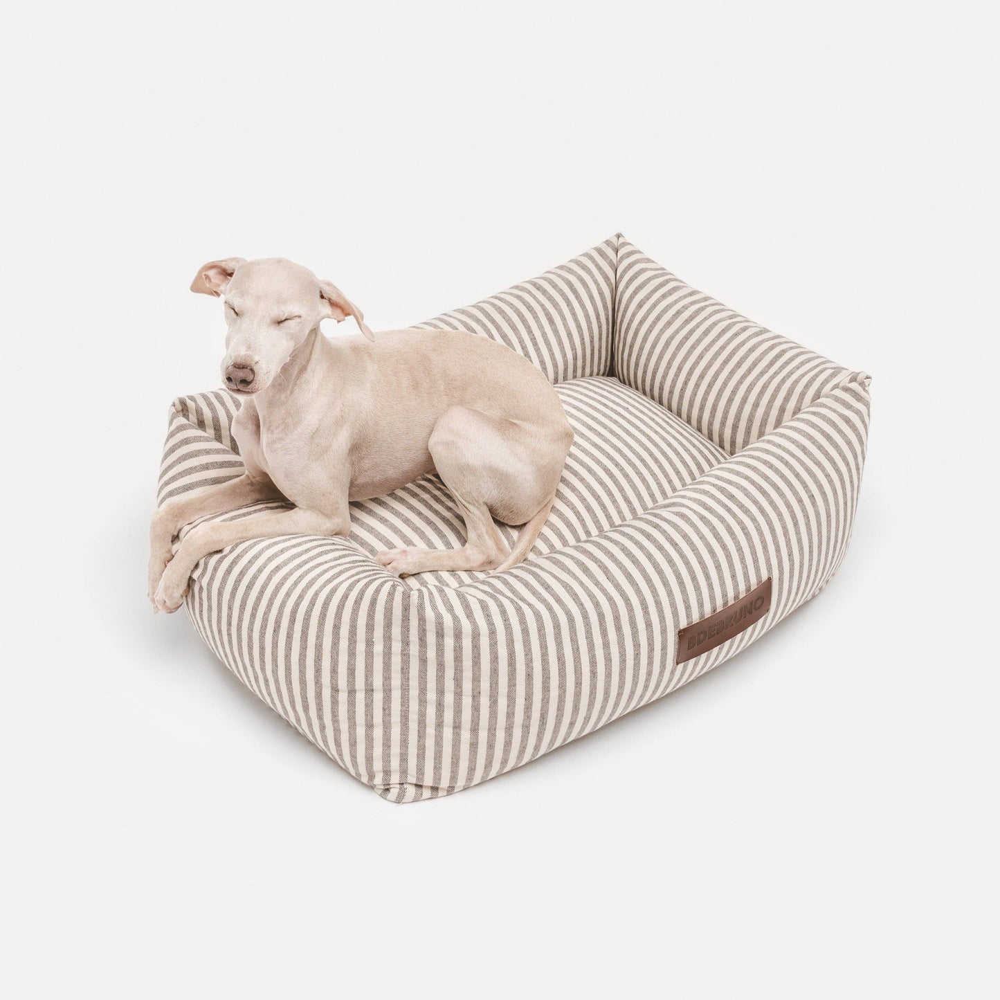Lit à rayures beige