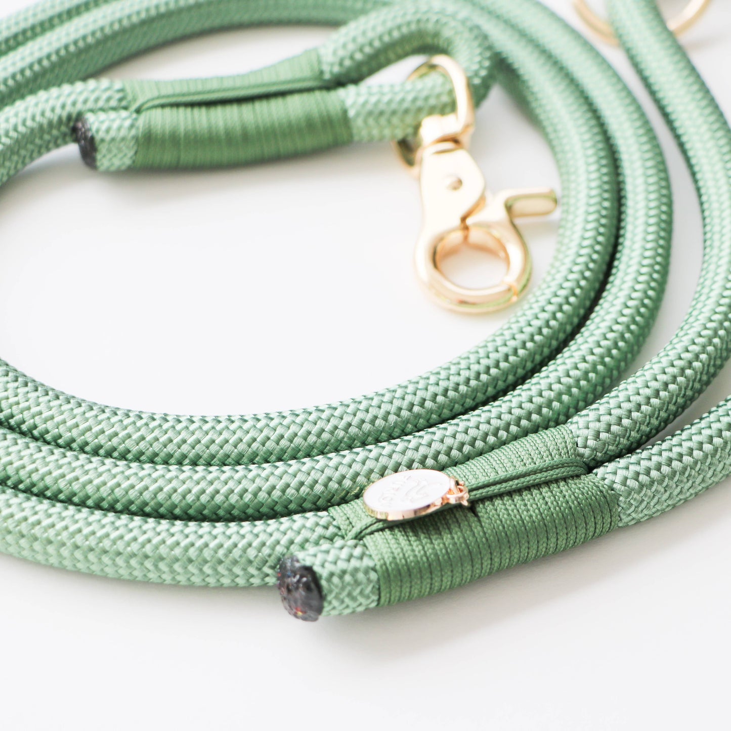 Laisse en corde tressée Vert sauge