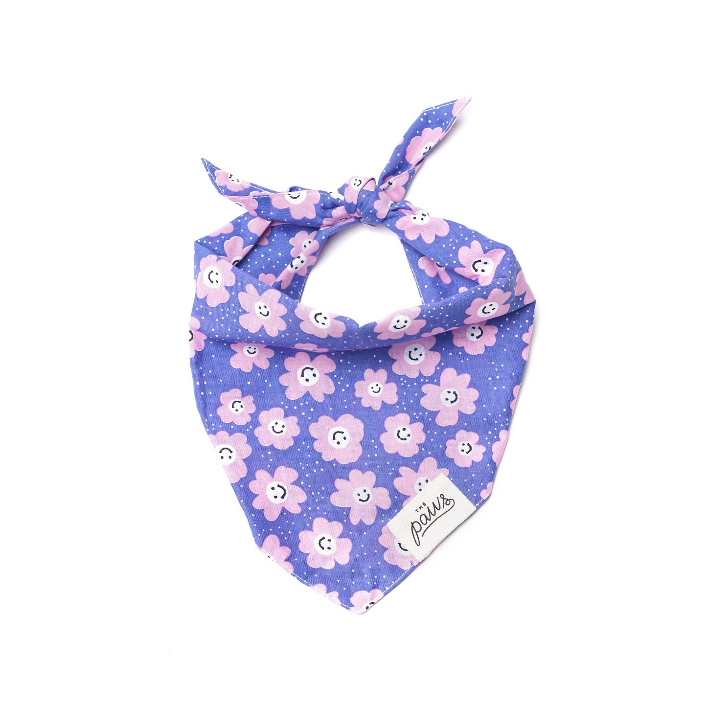 Bandana violet à fleurs rose - Frankie et Suzie