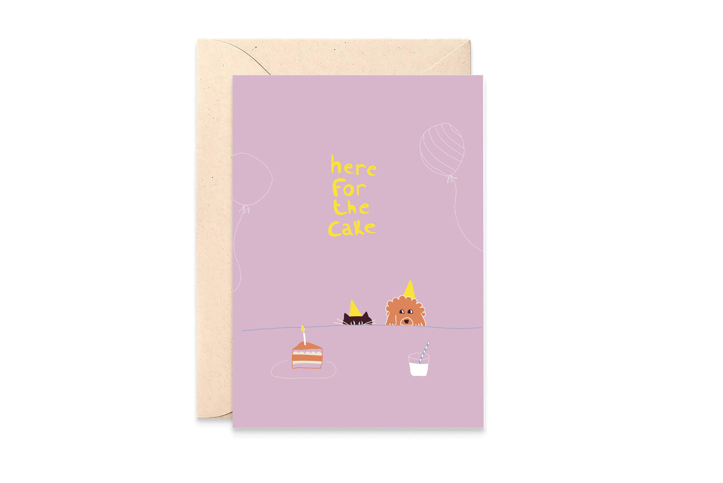 Carte « Ici pour le gâteau »
