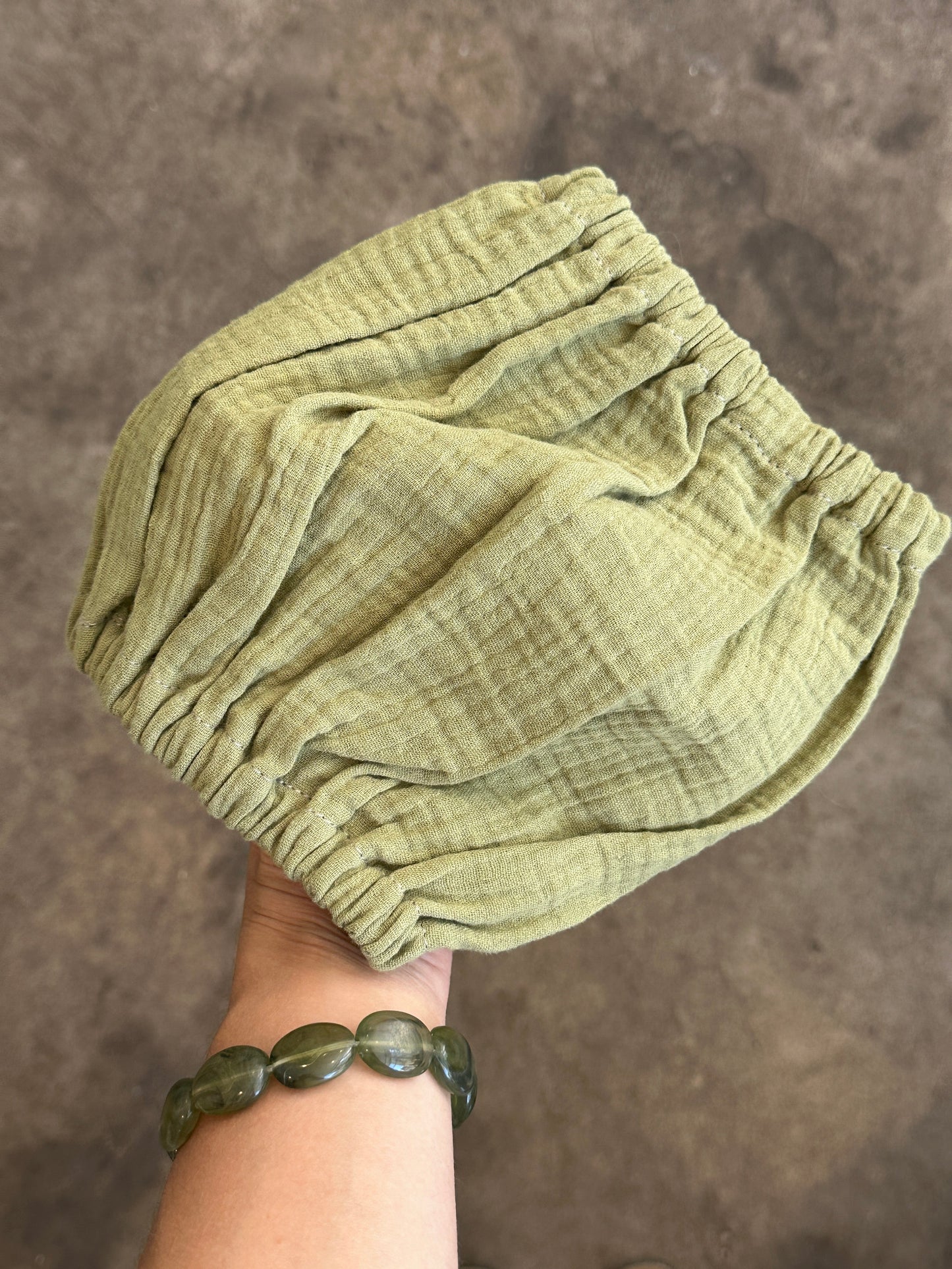 Snood vert clair en gaz de coton