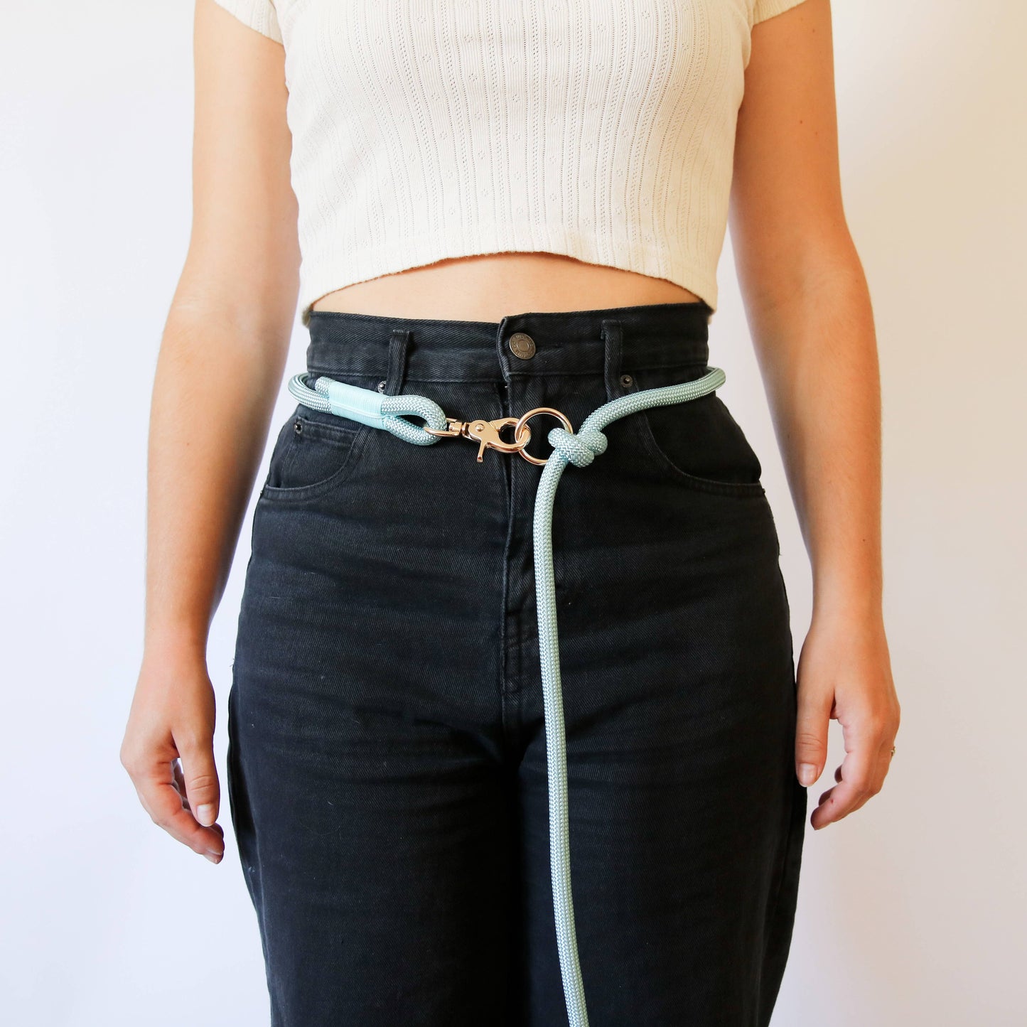 Laisse mains-libres bleu pastel - Frankie et Suzie