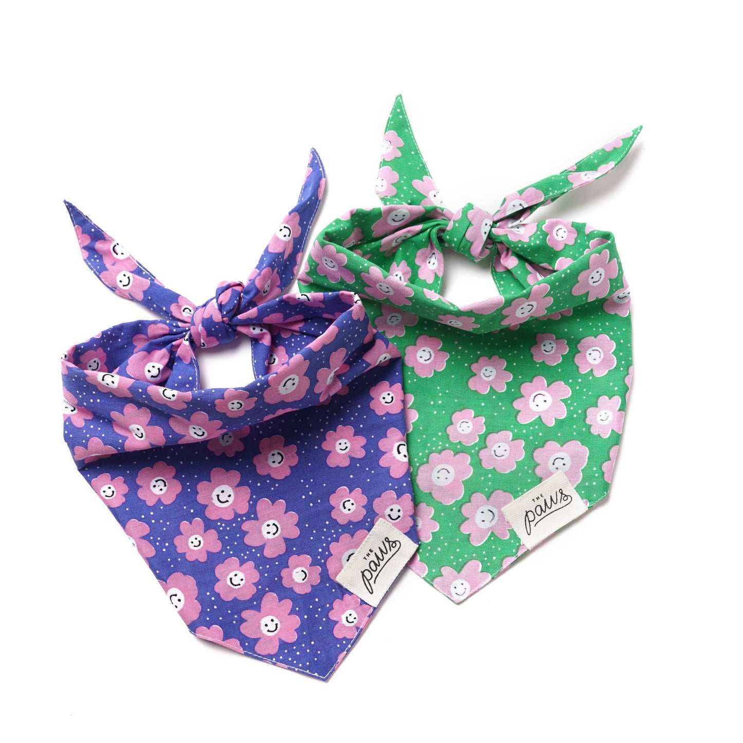 Bandana violet à fleurs rose - Frankie et Suzie