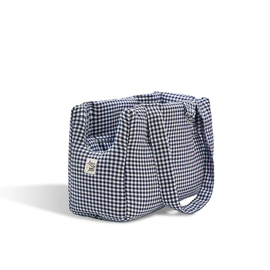 Sac de transport vichy bleu marine