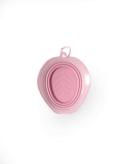 Bol de voyage pliable rose