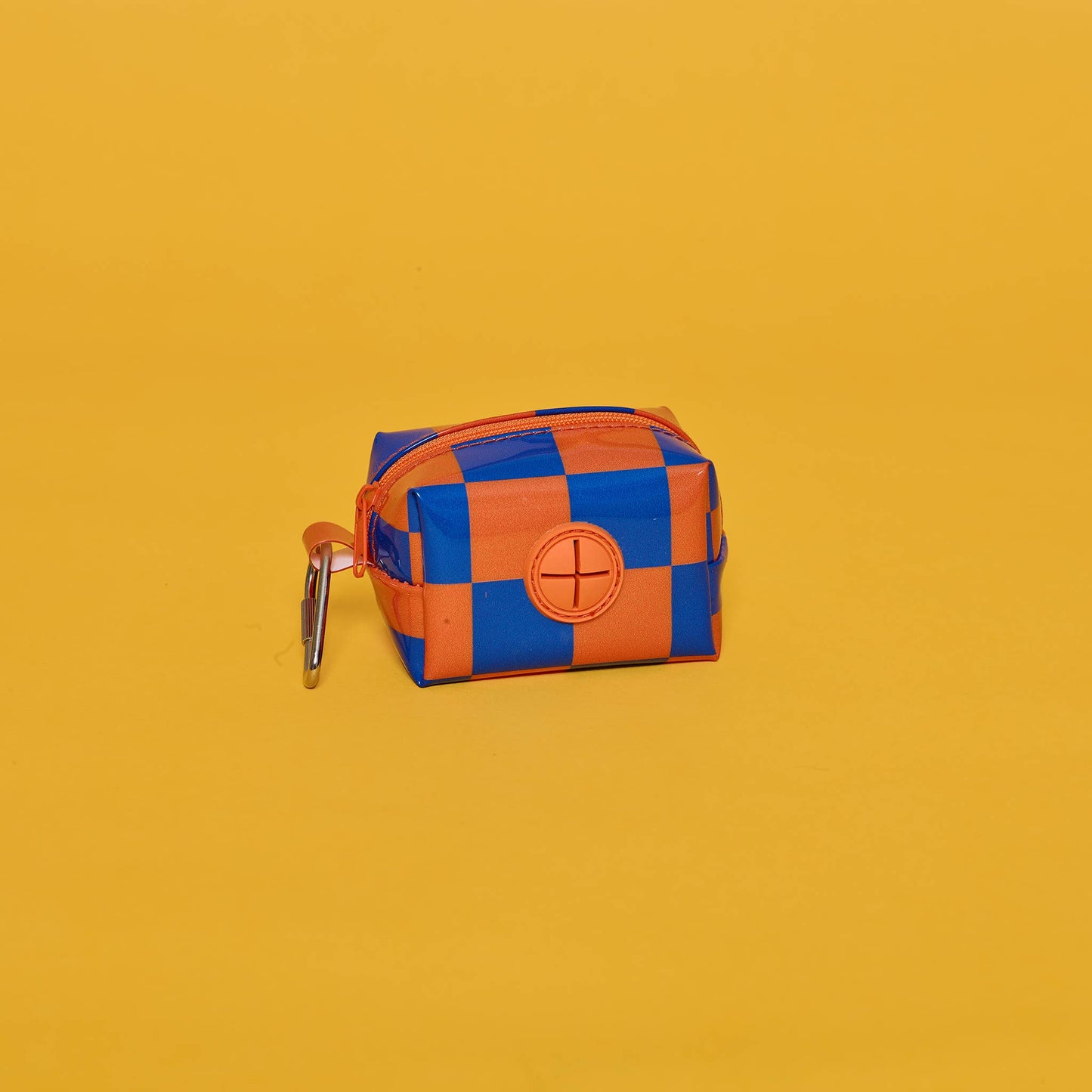 Distributeur de sacs en vinyle bleu et orange