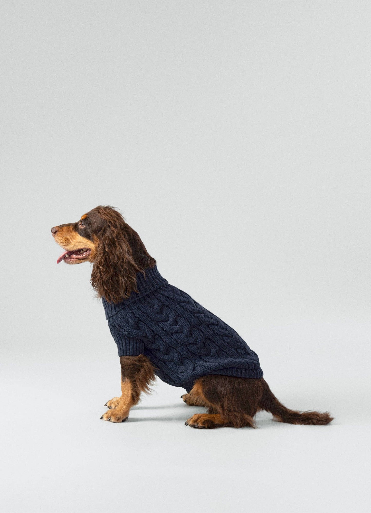 Pull en maille torsadée navy