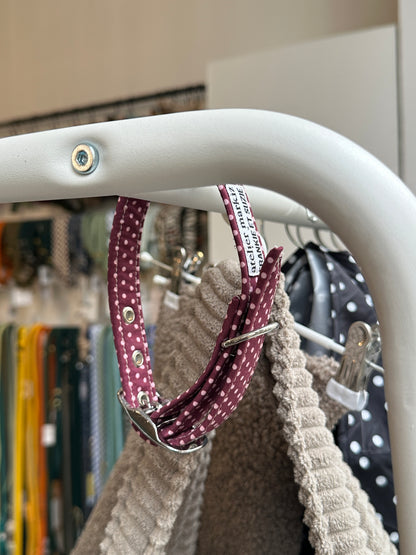 Collier cherry à pois rose