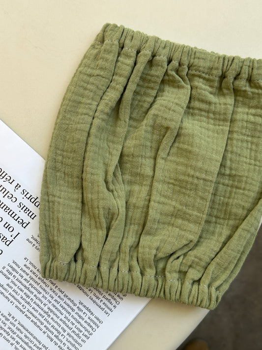 Snood vert clair en gaz de coton