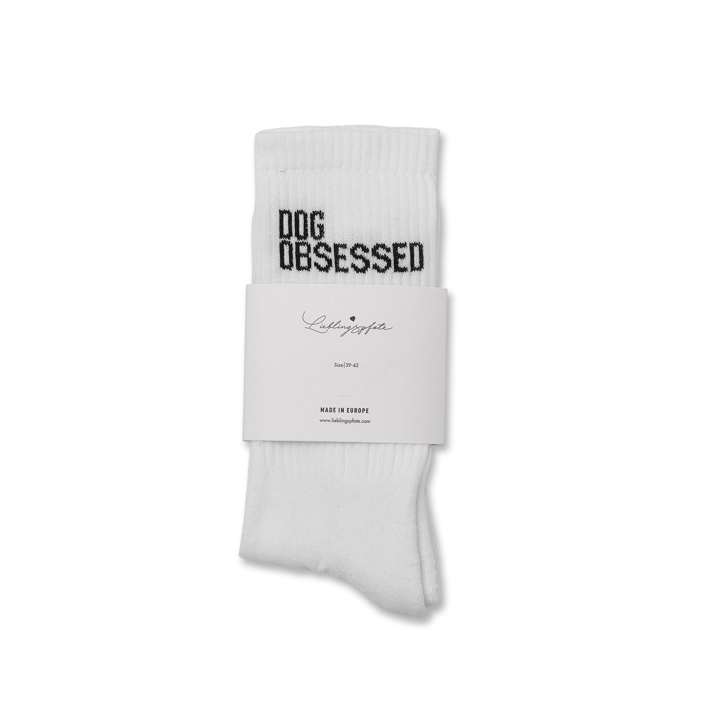 Chaussettes blanches "Dog Obsessed"