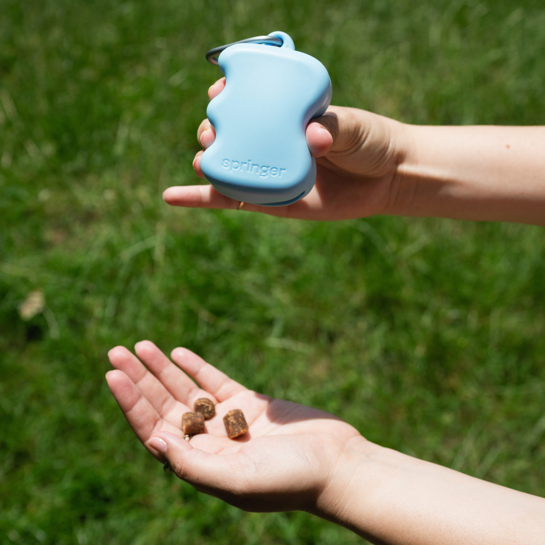 Distributeur à friandises bleu ciel en silicone