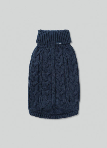 Pull en maille torsadée navy