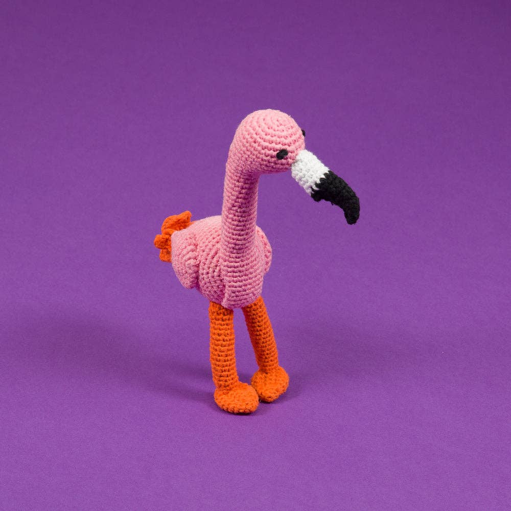 Flamant rose en crochet