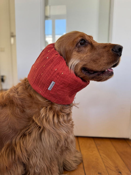 Snood terracotta en gaz de coton