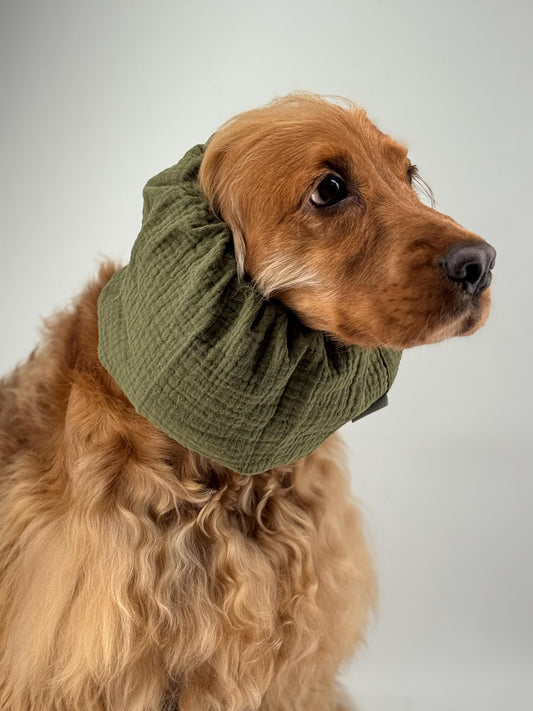 Snood kaki en gaz de coton