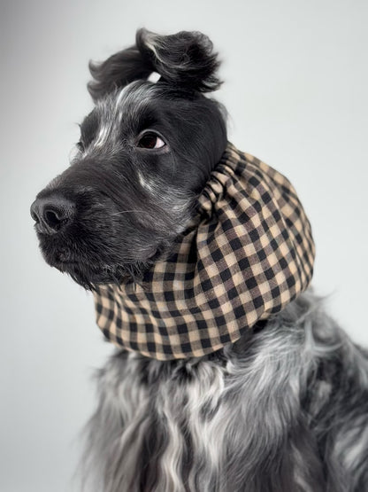 Snood à carreaux noir et jaune