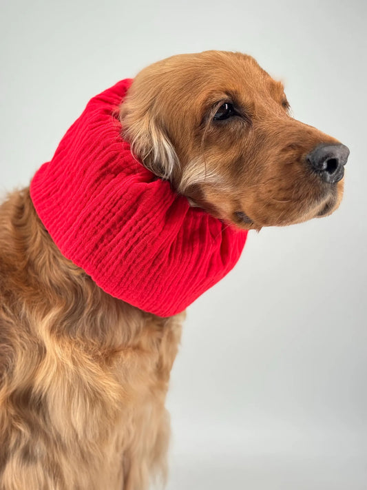 Snood rouge en gaz de coton