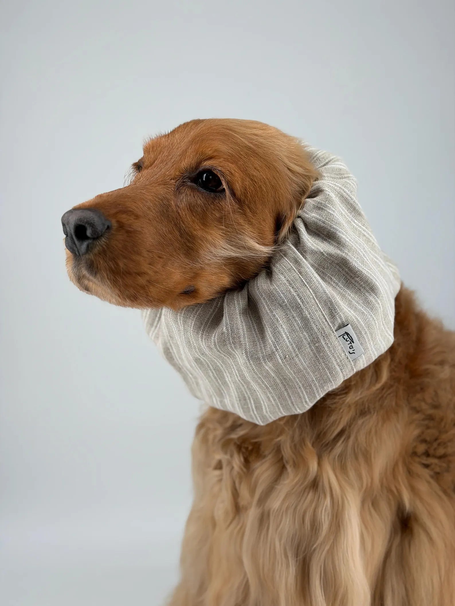 Snood gris à rayures en lin - Frankie et Suzie