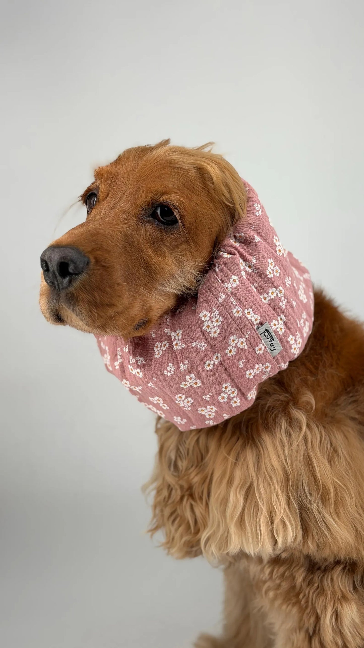 Snood rose à fleurs