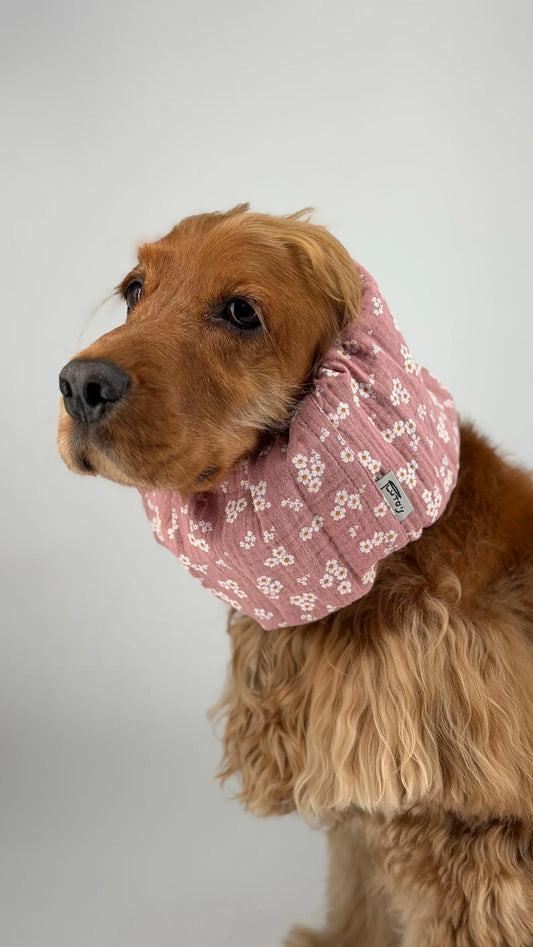Snood rose à fleurs