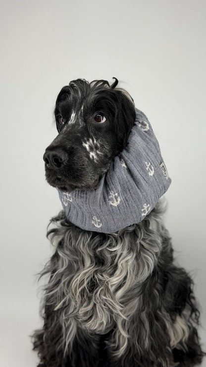 Snood gris avec encre
