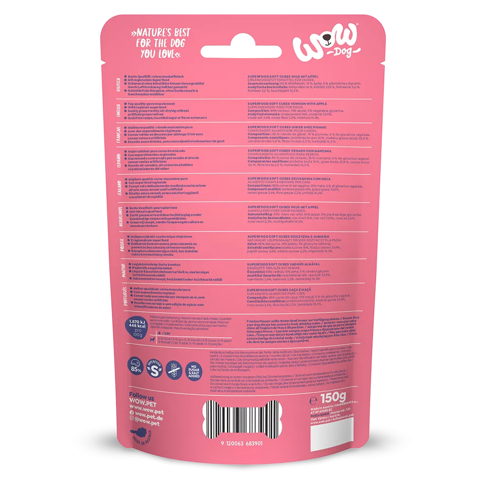 Cubes de friandises gibier et pomme