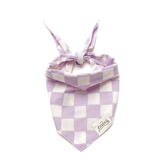 Bandana à damiers lilas