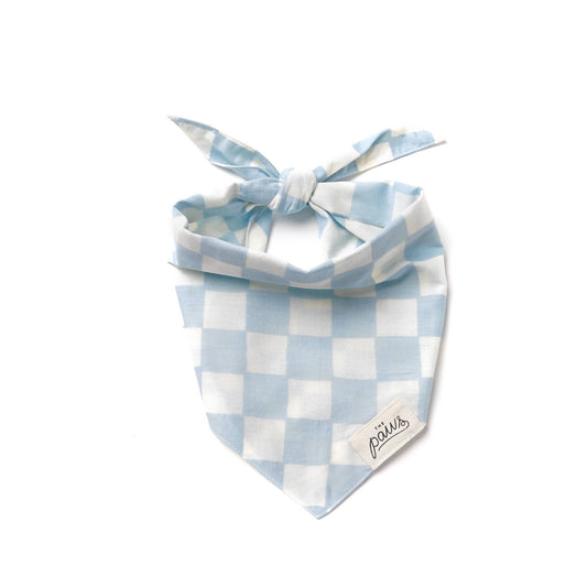 Bandana à carreaux bleu et blanc